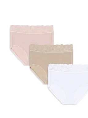 Vanity Fair 3-Pack Lace Brief Underwear - Stretch lace waistband